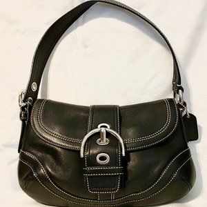 Coach 9247 Soho Buckle Flap Black Leather Purse
